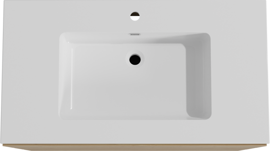 Storke Edge meuble salle de bains à poser 95 x 52 cm chêne brut avec Diva plan simple en marbre composite blanc brillant