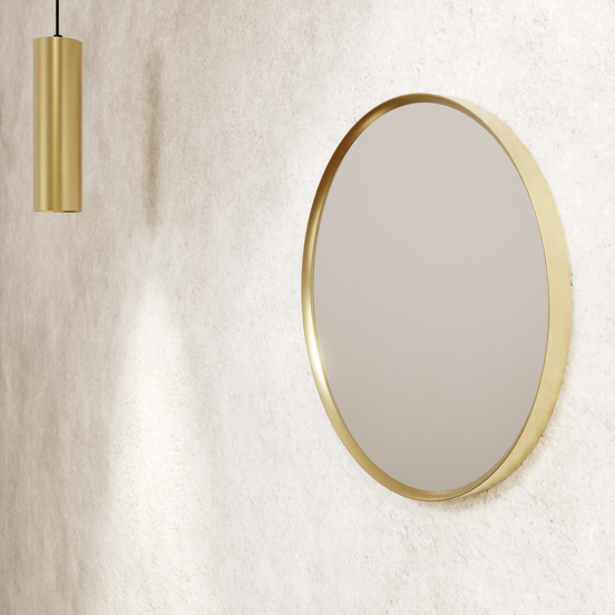 Balmani Auro miroir pour WC rond Brushed Champagne Gold Ø 35 cm