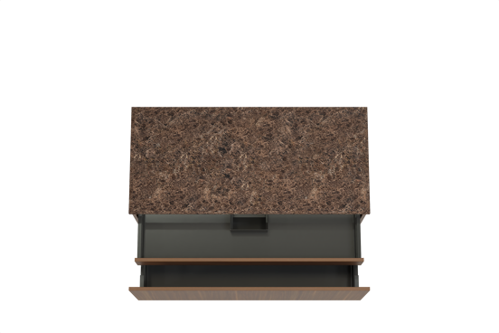 Balmani Sfera hängendes Möbelstück Set: 120 x 55 cm, Amerikanischer Nussbaum, mit Stretto Einzel- oder Doppel Waschtischplatte, Marmor Dark Emperador