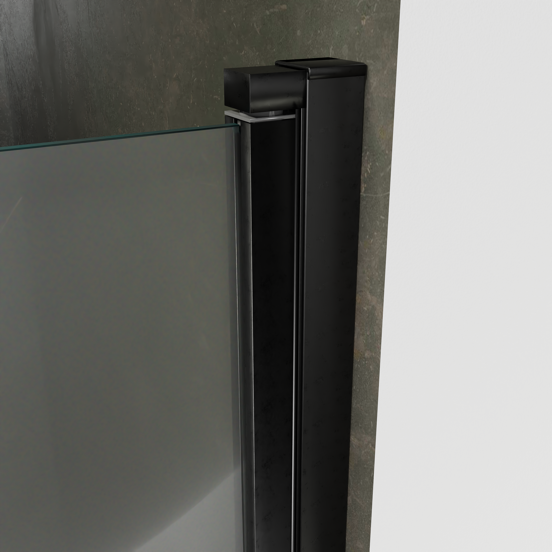 Luca Varess Kuresa douche pendeldeur 80 x 200 cm helder glas mat zwart profiel