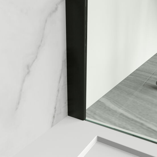 Balmani Modular inloopdouche 160 x 200 cm helder glas mat zwart profiel