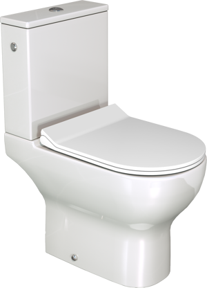 Linie Aviso staand toilet hoogglans wit met spoelrand
