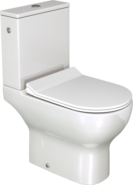 Linie Aviso staand toilet hoogglans wit met spoelrand