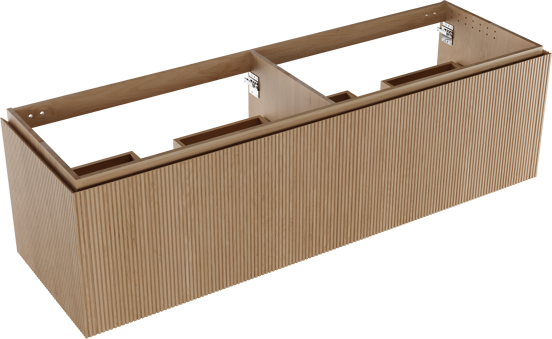 Balmani Eclips meuble sous-lavabo suspendu 180 x 55 cm Chêne naturelle 4 tiroirs Nervure sym. vert.