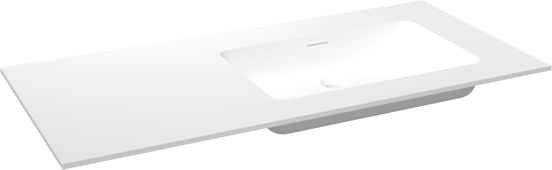 Storke Mata Waschtisch, rechts, Solid Surface matt, 110 x 52 cm, Schrankkombination 35 cm