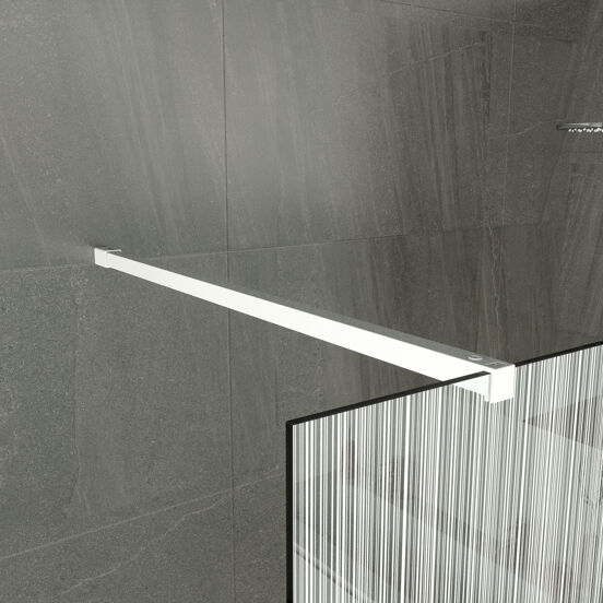 Balmani Modular inloopdouche 80 x 200 cm barcode wit glas mat wit profiel