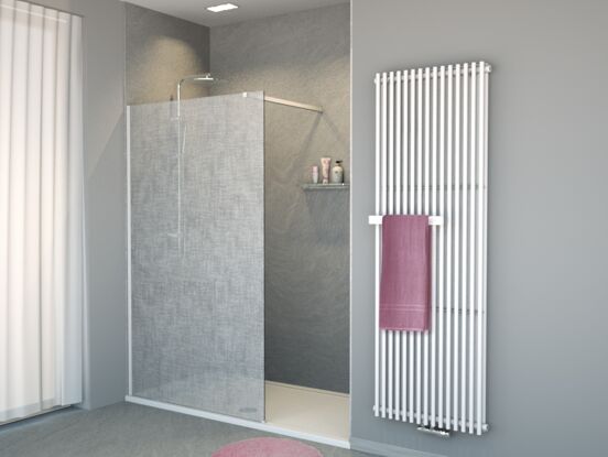 Balmani BMSS Nischendusche 120 x 200 cm, Leinen weiß Glas , Profil weiß matt