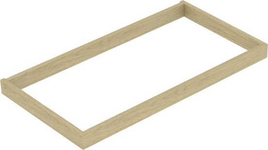 Balmani Lucida Sockel für Bad-Unterschrank, Eiche verwittert, 90 x 55 cm