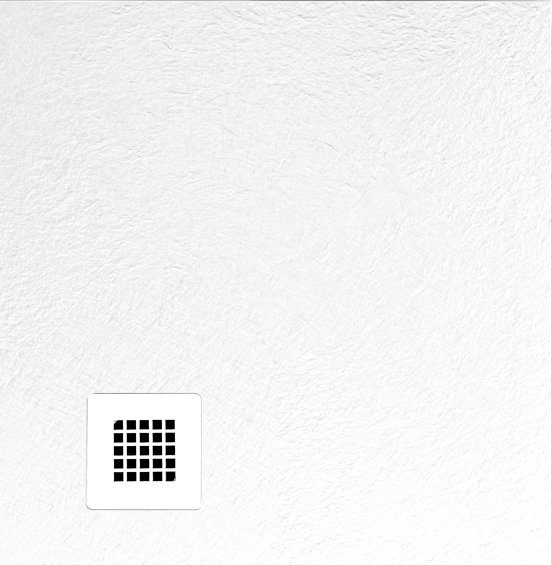 Balmani Vega douchebak 110 x 80 cm composietmarmer mat wit leisteenstructuur