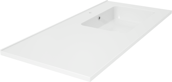 Linie Vano asymmetrisch rechtse wastafel glanzend composiet marmer 100 x 46 cm