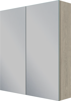Linie Montro Spiegelschrank Bad: 70 x 75 cm, graue Eiche