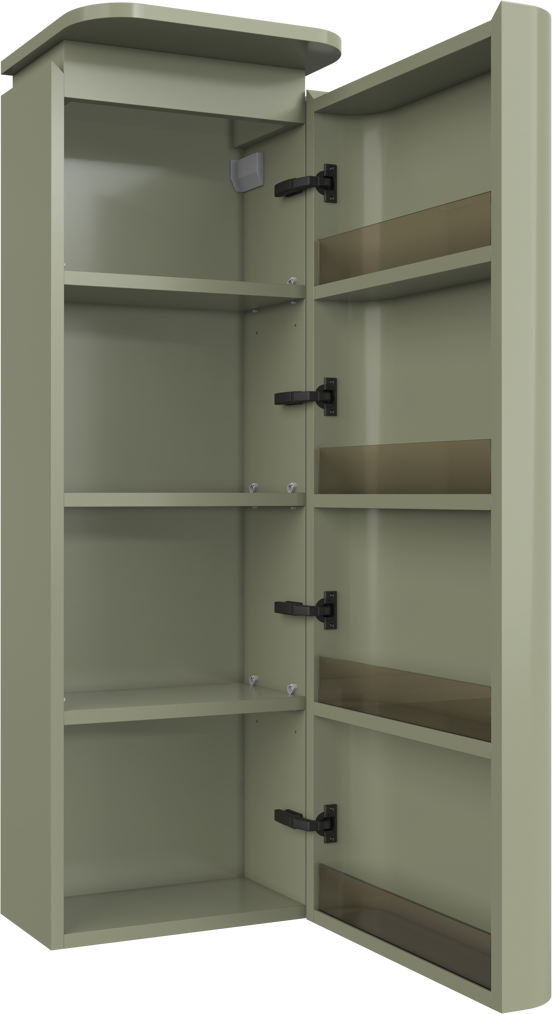 Balmani Moon Badhochschrank: Hängend, rechts, Salbei Grün 44 x 32 x 130 cm,