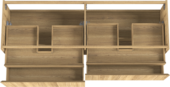 Balmani Idra zwevende wastafelonderkast 180 x 55 cm fineer naturel eiken 4 lades