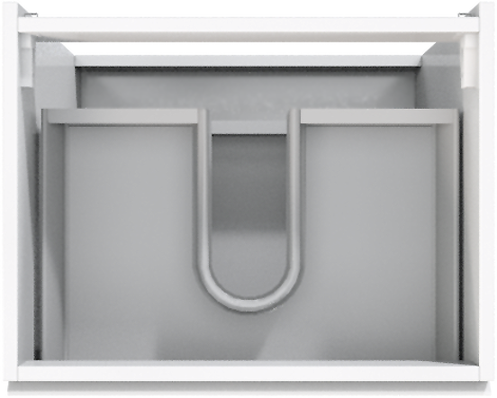 Storke Delta meuble sous-lavabo a poser 60 x 48 cm blanc brillant 3 tiroirs