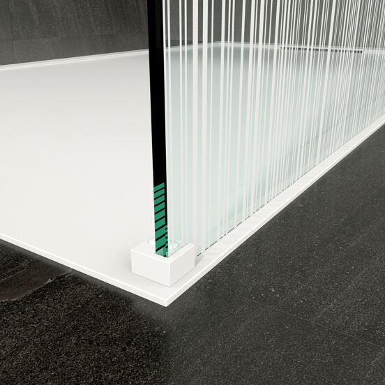 Balmani Modular inloopdouche 80 x 200 cm barcode wit glas mat wit profiel