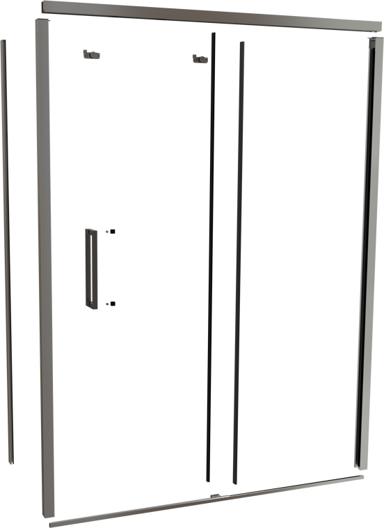 Balmani Senses Design 160 cm rechts douchecabine met schuifdeur profielenset chroom