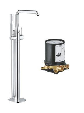 Grohe Essence Badewannenarmatur: Freistehend, Mischarmatur, Chrom glänzend