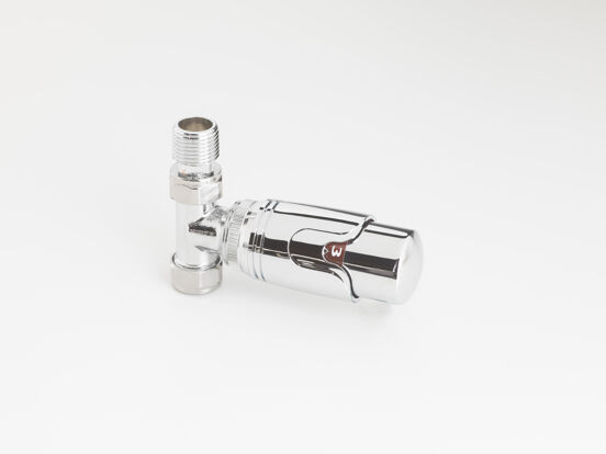 Vipera Frenti thermostatische radiatorkraan 180° rechte aansluiting chroom