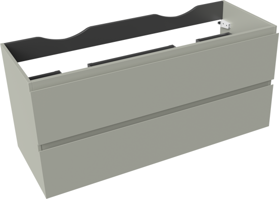Linie Lado zwevende wastafelonderkast 120 x 46 cm greige 2 lades