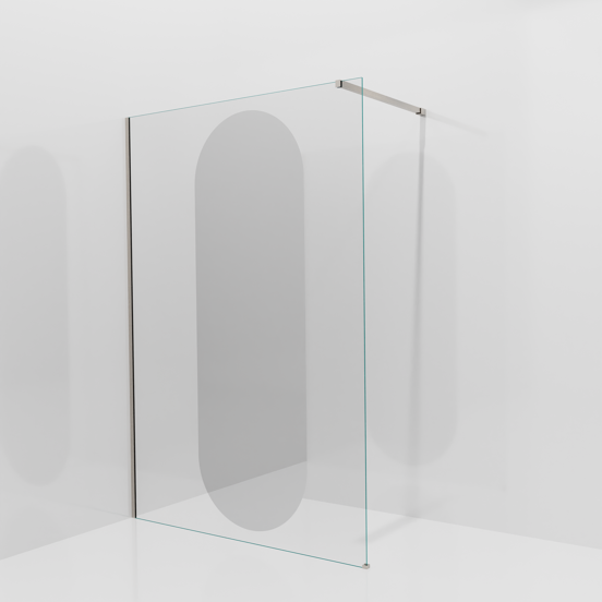 Balmani Modular douche à l'italienne: 140 x 200 cm, Miroir reflex ovale, Profil Brushed CoolMetal