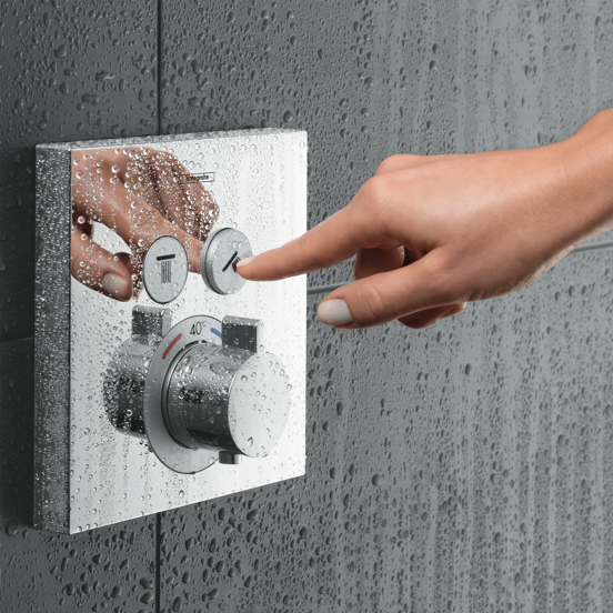 Hansgrohe Showerselect S Square thermostat de douche encastré 2 fonctions chrome brillant