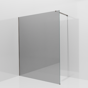 Balmani Modular douche à l'italienne: 160 x 200 cm, Verre miroir reflex, Profil Brushed GunMetal