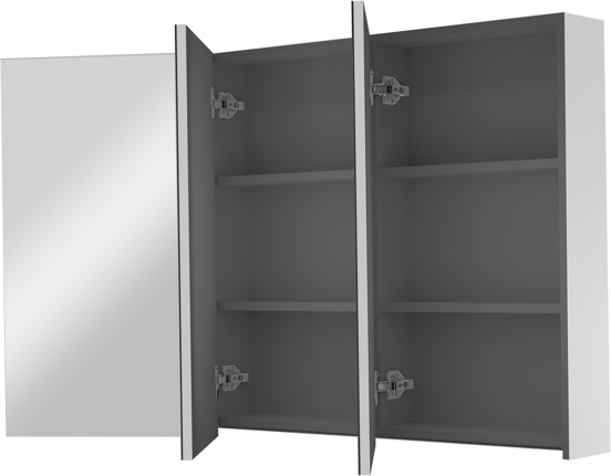 Linie Montro spiegelkast 120 x 75 cm glanzend wit