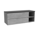 Storke Edge Badmöbel Set mit Panton Waschtischplatte für Aufsatzwaschbecken