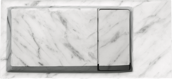 Balmani Mood Handwaschbecken: Carrara-Marmor, 45 x 20 cm