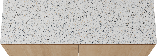 Balmani Eclips meuble salle de bains suspendu 180 x 55 cm Chêne naturelle avec Stretto tablette simple ou double en Bianco Nero Terrazzo