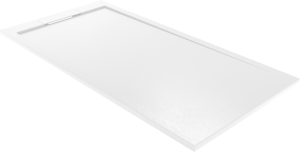 Balmani Indus douchebak 160 x 80 cm composietmarmer mat wit leisteenstructuur