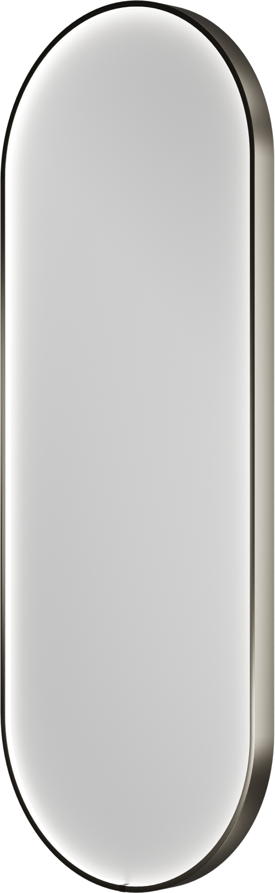 Balmani Secret ovaal badkamerspiegel Brushed Gunmetal 45 x 120 cm met spiegelverlichting en anti-damp