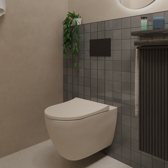 Perola Ribs bedieningspaneel mat zwart voor UP320 of UP720 inbouwreservoir