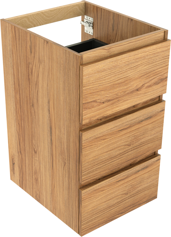 Balmani Lucida staande wastafelonderkast 45 x 55 cm teak 3 lades