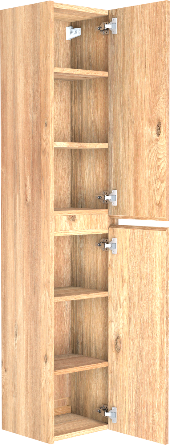 Storke Seda Badhochschrank: Hängend, Eiche rustikal, 40 x 35 x 170 cm