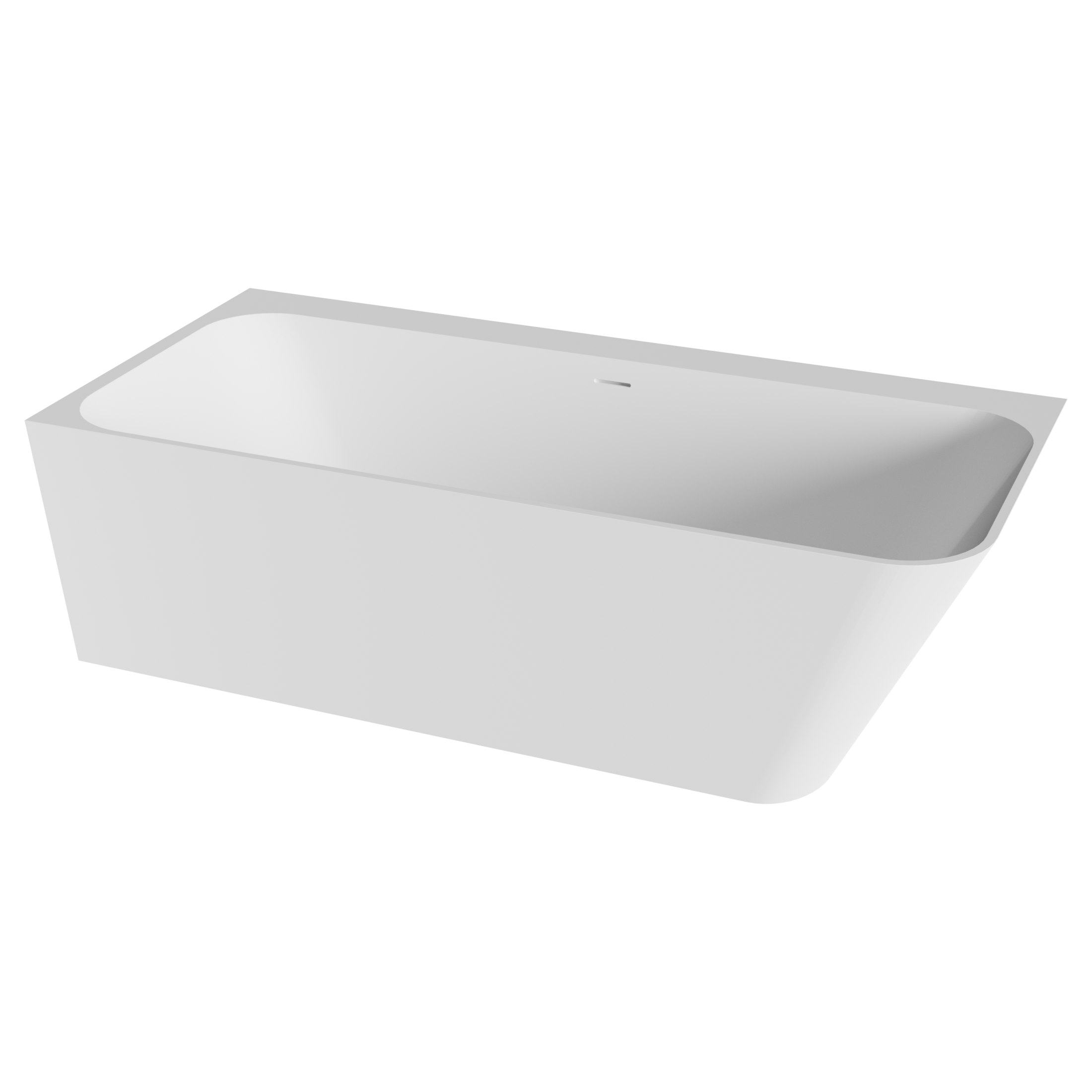 Balmani Zigga tweepersoons hoekbad links 180 x 85 cm Solid Surface mat wit