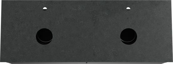 Balmani Mitra meuble salle de bains suspendu 150 x 55 cm noir mat avec Facetta tablette double en granit noir