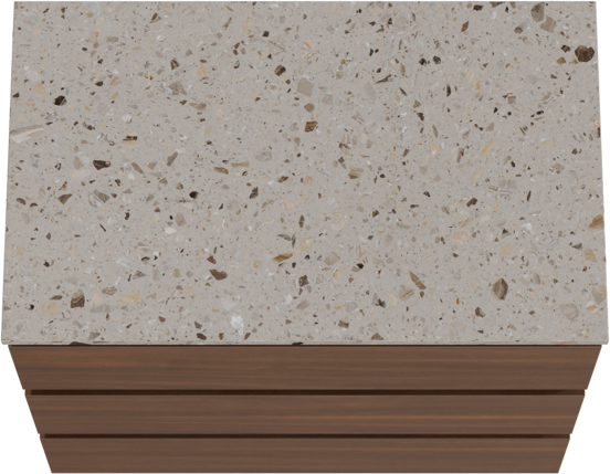 Balmani Lucida staand badkamermeubel 90 x 55 cm amerikaanse notelaar met Stretto enkel tablet in terrazzo greige terrazzo