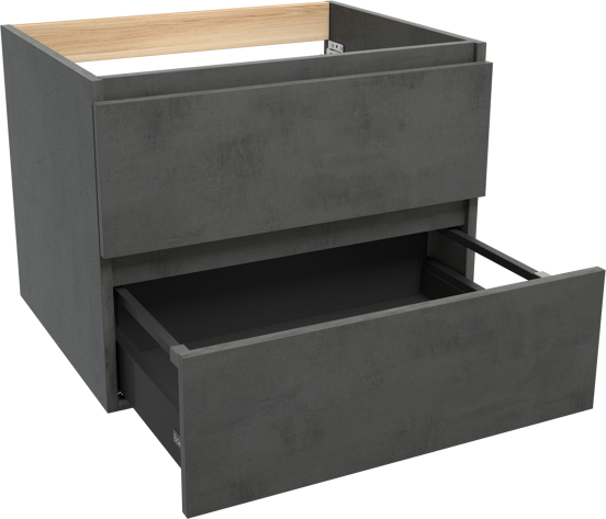 Balmani Lucida zwevende wastafelonderkast 67,5 x 55 cm beton donkergrijs 2 lades