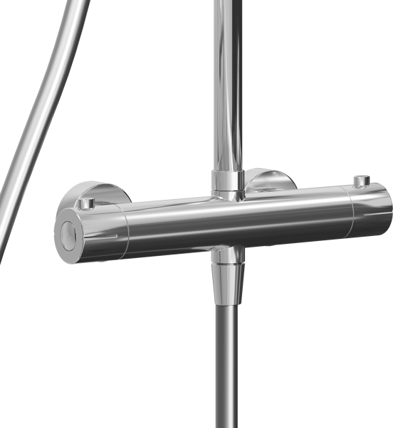 SanyOne Minerva Duschsystem mit Thermostat-Armatur Chrom glänzend