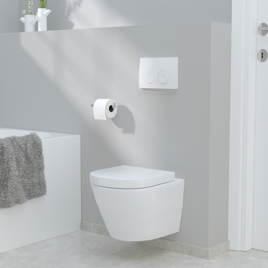 Luca Varess Calibro hangtoilet glanzend wit randloos compact