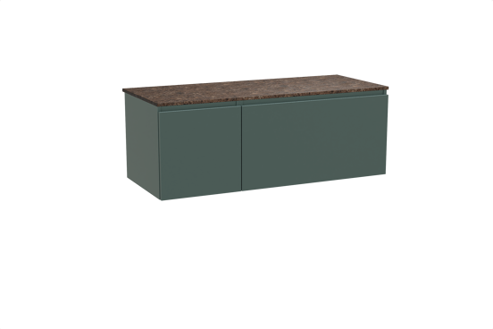Balmani Sfera meuble salle de bains suspendu 135 x 55 cm forest avec Stretto tablette simple ou double en marbre dark emperador