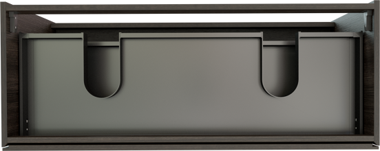 Storke Edge staande wastafelonderkast 120 x 46 cm donkere eik 3 lades 2 sifonuitsparingen