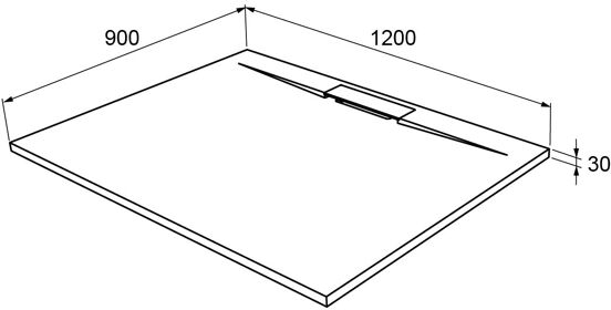 Balmani Juno douchebak 120 x 90 cm composietmarmer grafietgrijs leisteenstructuur