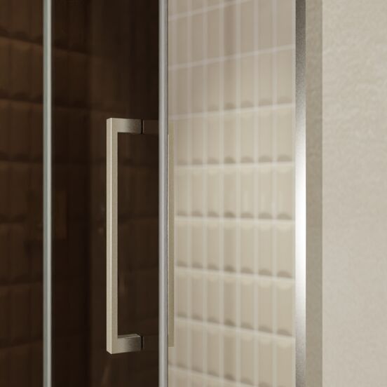Balmani Senses Design douche draaideur links 140 cm x 210 cm Brons glas, Brushed CoolMetal profielen