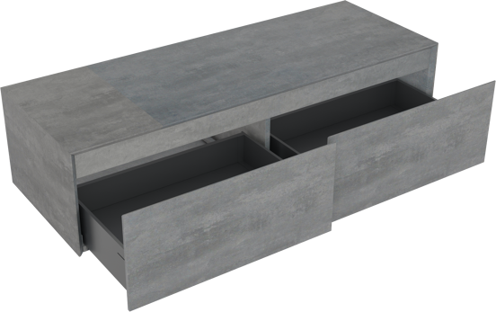 Storke Edge Modulo meuble sous-vasque suspendu 130 x 48 cm béton gris foncé 2 tiroirs