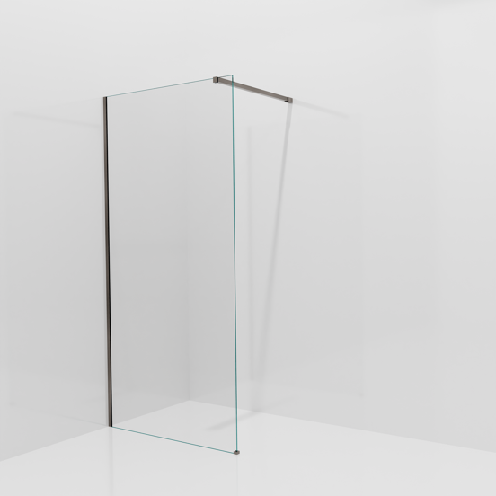 Balmani Modular douche à l'italienne: 100 x 200 cm, Verre transparent, avec coating, Profil Brushed GunMetal