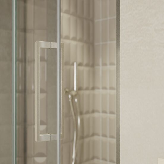 Balmani Senses Design porte pivotante à gauche 100 cm x 210 cm verre Miroir Reflex, Profil Brushed CoolMetal, coating inclus