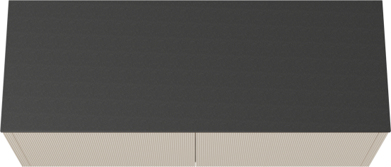 Balmani Eclips meuble salle de bains suspendu 150 x 55 cm Sandbeige avec Stretto tablette simple ou double en Granit noir, Nervure droite symétrique verticale