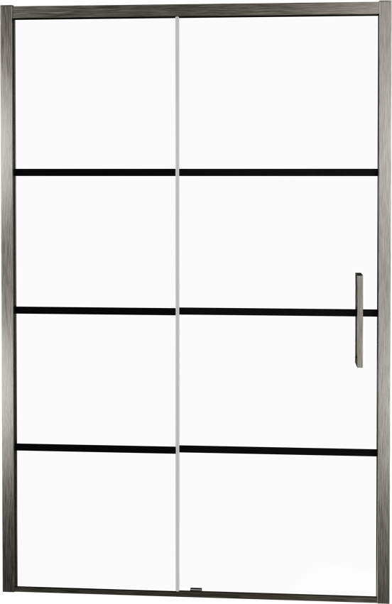 Balmani Senses Design douche schuifdeur links 140 cm x 210 cm Lined glas, Brushed GunMetal profielen
